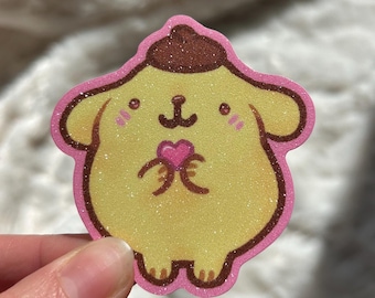 Pompompurin glitter vinyl sticker Sanrio