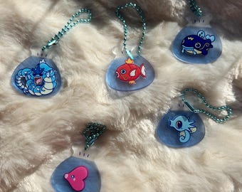 pkmn fish gacha ketchain mystery acrylic trinket