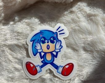 kawaii surprised Sanic sticker