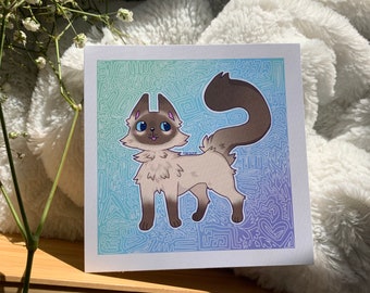 Siamese cat mini print
