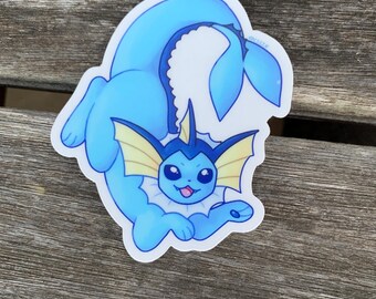 Vaporeon vinyl transparent sticker
