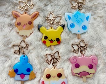 Eeve pkachu vulpicks mudkyp slowpke togep i Pokmon popsicle keychains