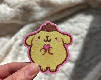 Pompompurin glitter vinyl sticker Sanrio