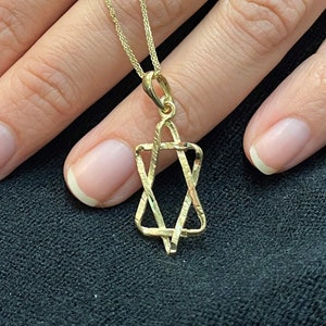 14k Gold Magen David Necklace, Jewish Star Necklace, Star Of David Chain, Judaica Jewelry, Dainty Necklace, Jewish Gift, Gold Star Of David