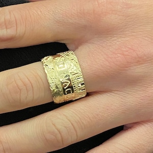 14 Karat Gold Ring, Israel Wedding Rings, Jerusalem Ring, Bible Ring, Jewish Wedding Ring, If Forget Jerusalem, Hebrew Ring