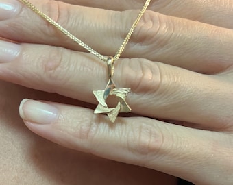 14k Solid Gold Tiny Star Of David Necklace, Magen David Pendant, Gold Jewish Necklace, Jewish Star Necklace, Jewish Charm