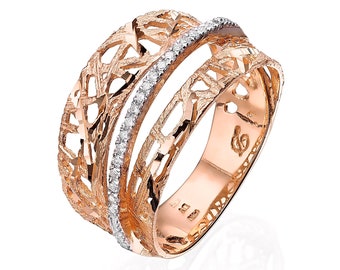 green emerald velvet dress Diamond Dress Ring with 0.60ct of Diamonds. Rose Gold. Roxy  Monroe Yorke  Diamonds