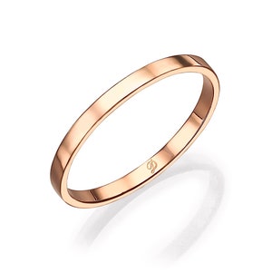 ダイヤモンドリング 14k ゴールドリング 2mm ブラッシュド