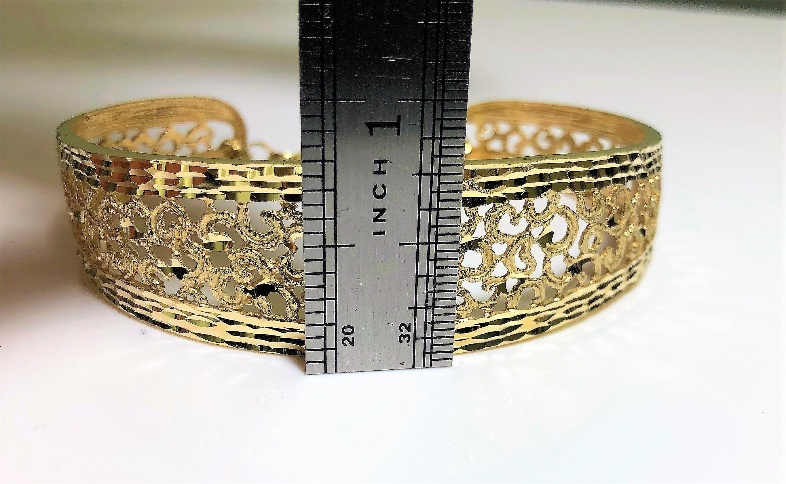 14K Solid Gold Filigree Bracelet for Women Etsy UK