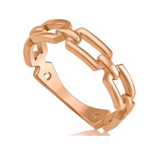 14k Rose Gold Artisan Ring, Modern Gold Ring, Unique Gold Ring, Elegant Gold Ring