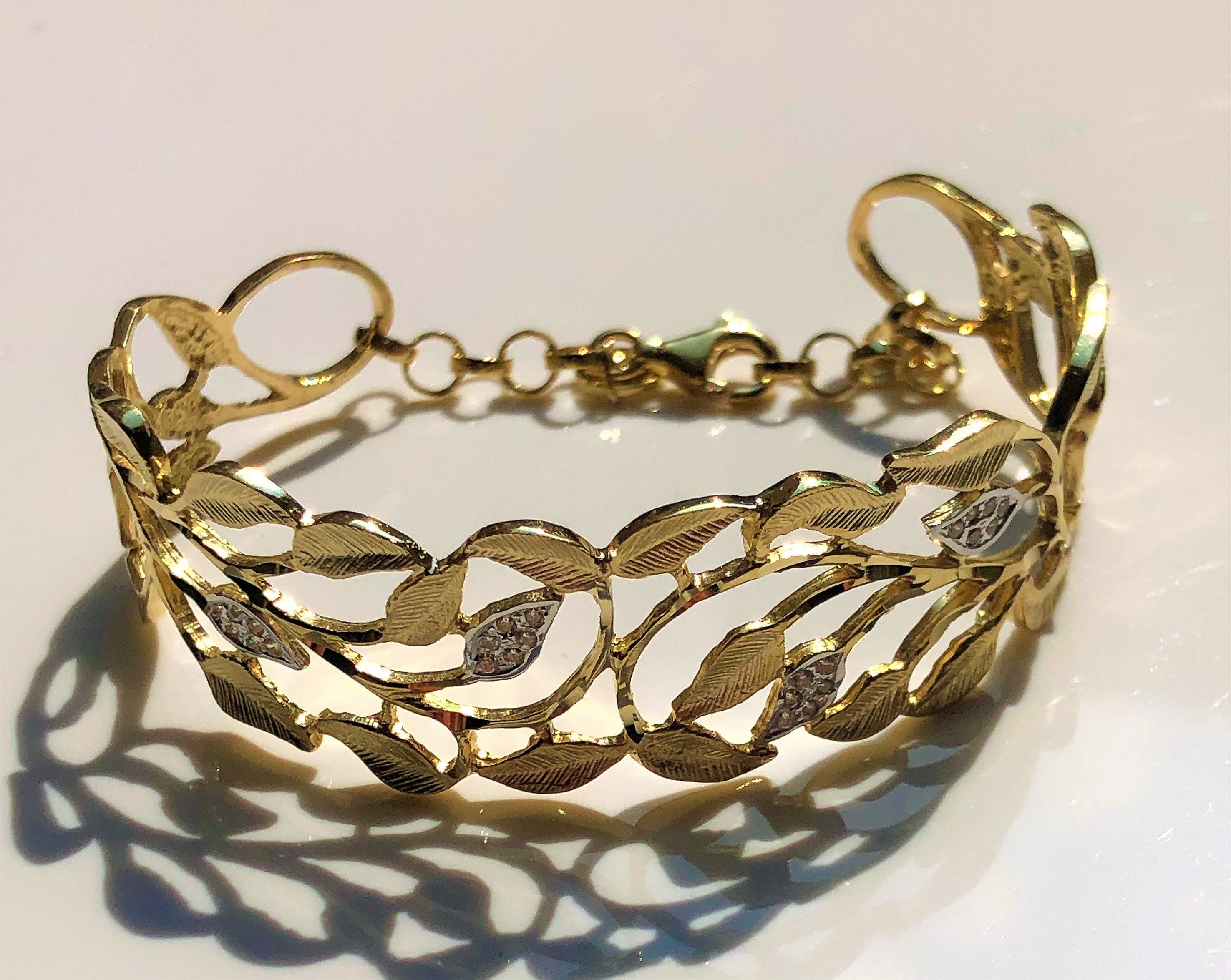 14K Gold Wire Wrapped Bracelet Branch Bracelet Gold Cuff Etsy UK