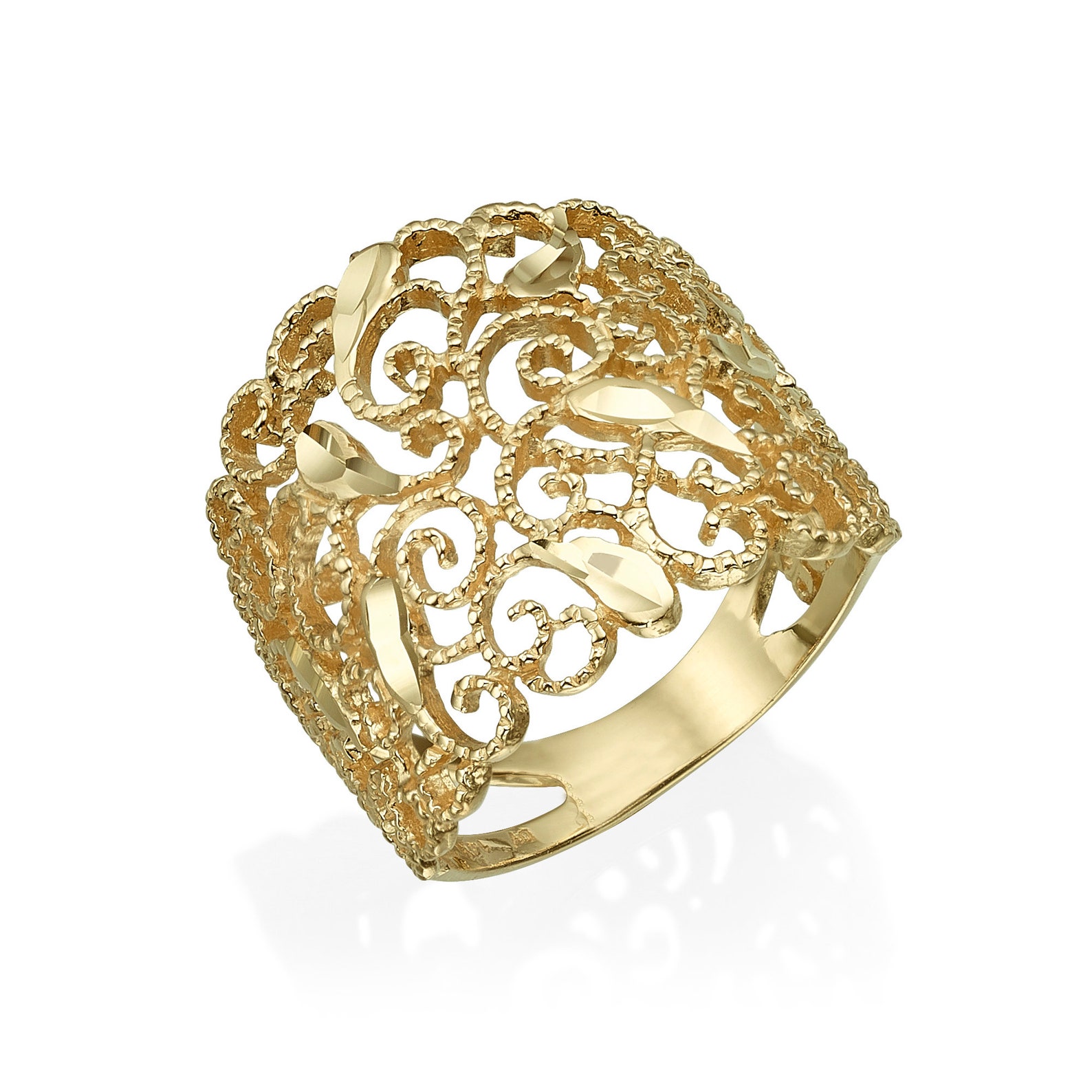 Filigree Rrings 14K Solid Gold Vintage Filigree Ring for Women ,valentine's Day Gift - Etsy