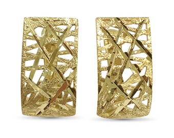 14K Gold Wire Warp Earrings, Hanging Earrings for Women, Rectangle Earrings, Modern Gold Earrings, Geometric Earrings, Boho Gold Earrings