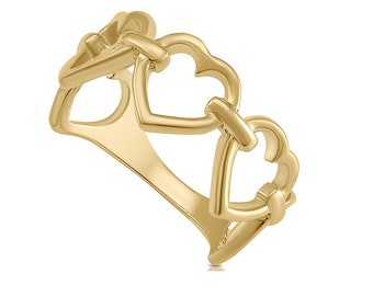 14K Gold Heart Ring, Heart Wedding Ring, Mother's Day Gift, Valentine's Day Gift For Women