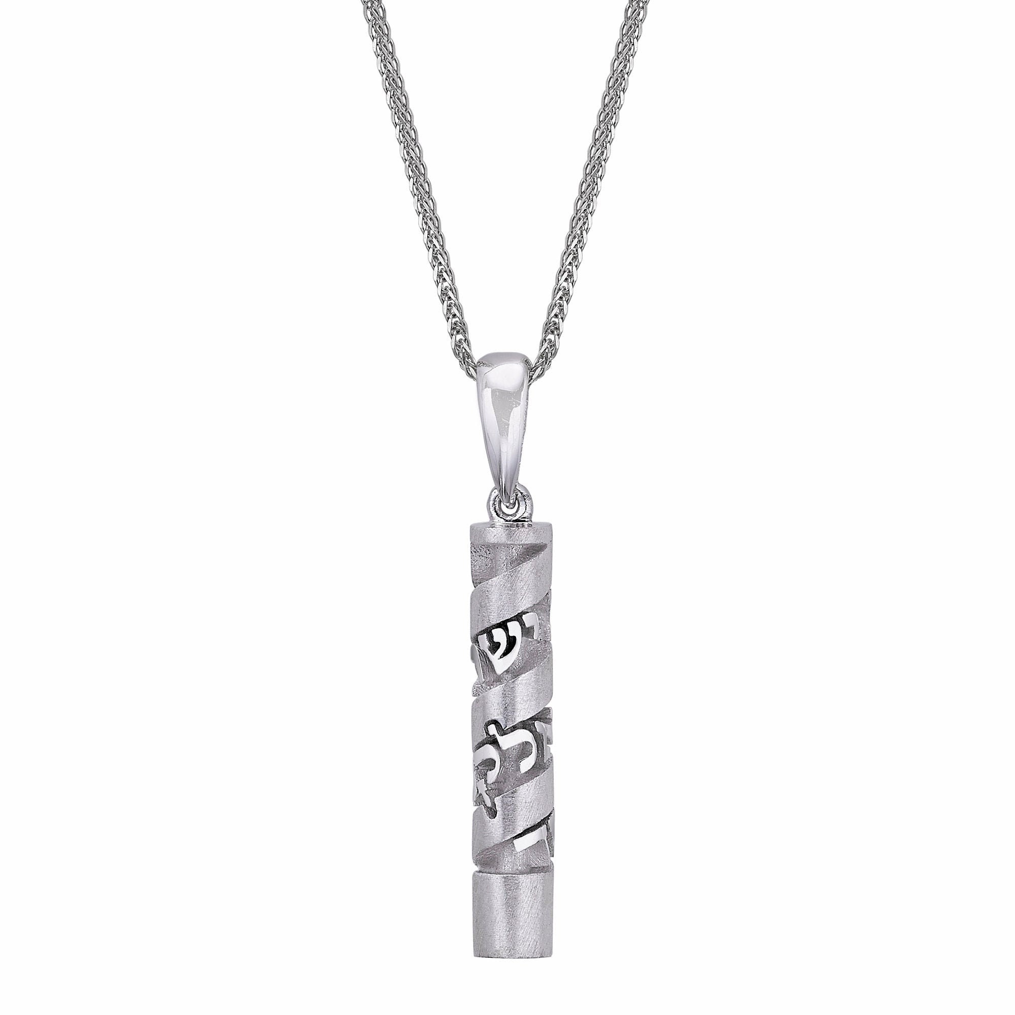 14K Gold Mezuzah Necklace Mezuzah Pendant With Scroll Gold - Etsy