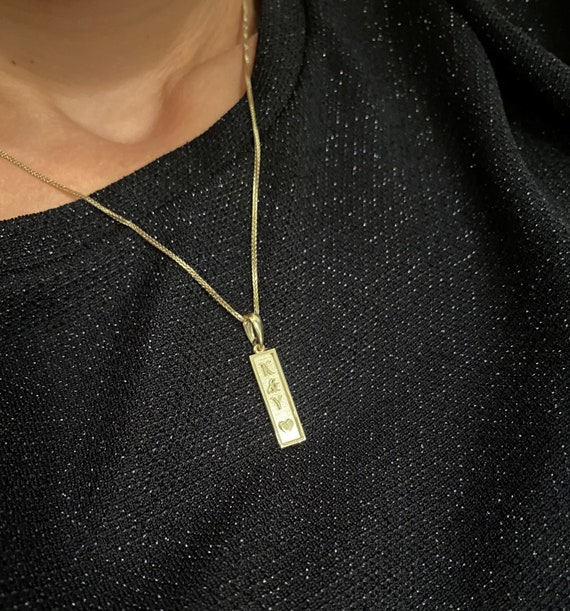 Gold bar 2024 initial necklace