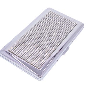 cigarette case 120's size 2pc 2 Soft Leather Purple 100s+120s Black Brown HotPink Red Stylish Vintage Metal Ladies and