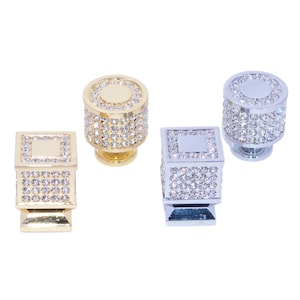 Crystal Rhinestone Bling Cabinet Dresser Drawer Knobs, Sparkle Diamond Knobs. Luxurious finish and texture. (4 pack)