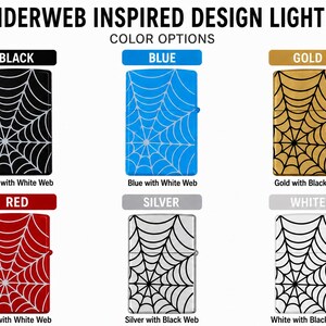 Spider Web Print Metal Oil Lighter – Gothic Web Design Refillable Flip Top Pocket Lighter Bild 1