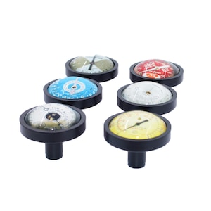 Antique /Aged Gauge-Style Drawer and Cabinet Knob Pull Set, Industrial Steampunk