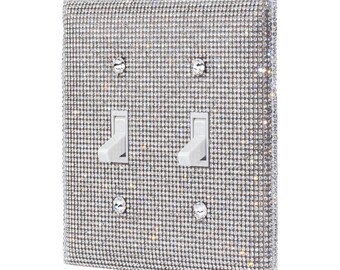 Bling Rhinestone Wall Plate Cover Double (2 gang)