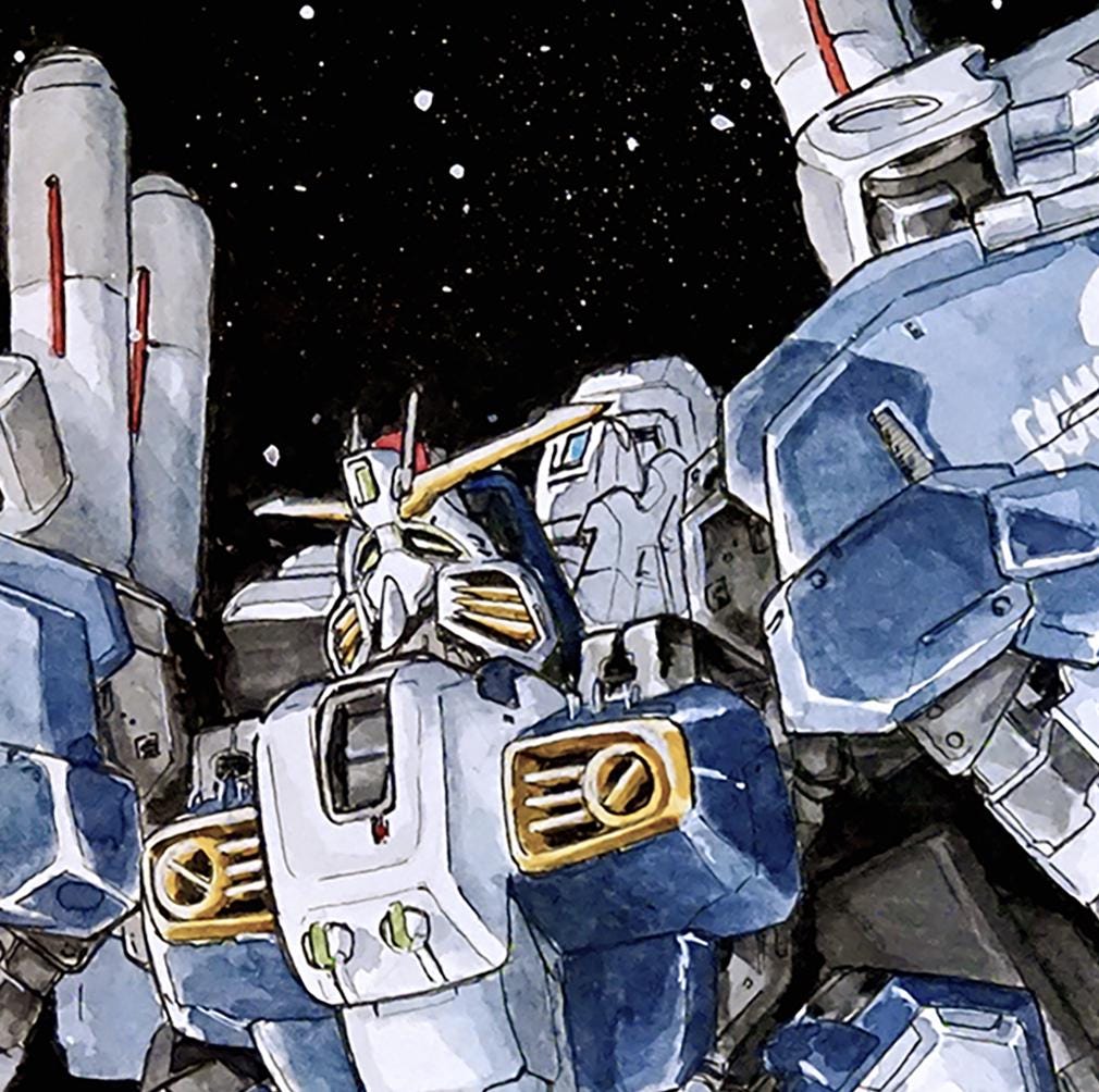 EX-S Gundam (watercolor) Art Print - Etsy