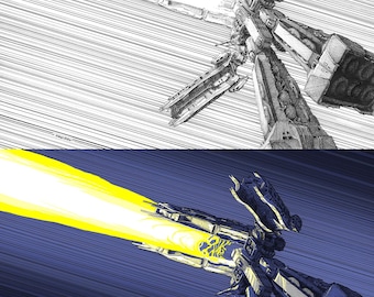 SDF-1 Main Cannon FIRE - b&w or Color + FOIL variants