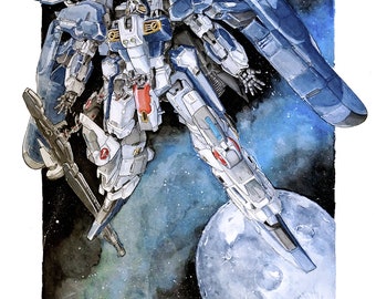 EX-S Gundam (watercolor) Art Print - Etsy