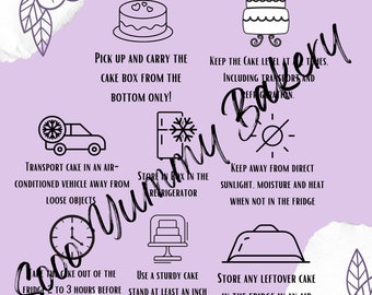Cake Care Instructions card