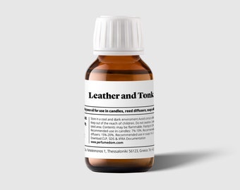 Leather and Tonka Professional Grade Fragrance Oil for candles, diffusers, soaps and lotions