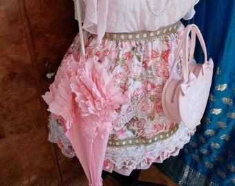 Lolita Skirt Pink Fairies par Viviana Iris Kawaii Jfashion Fairy Kei PRIX RÉDUIT