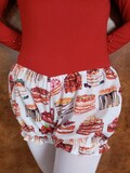 White Cake Bloomers, Lolita Kawaii Jfashion Cloud Print Fairy Kei Pastel Goth Decora