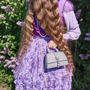 Purple Floral Lolita Skirt by Viviana Iris Pink Kawaii Jfashion Fairy Kei Sweet Lolita Country Lolita Classic Lolita OOAK Handmade
