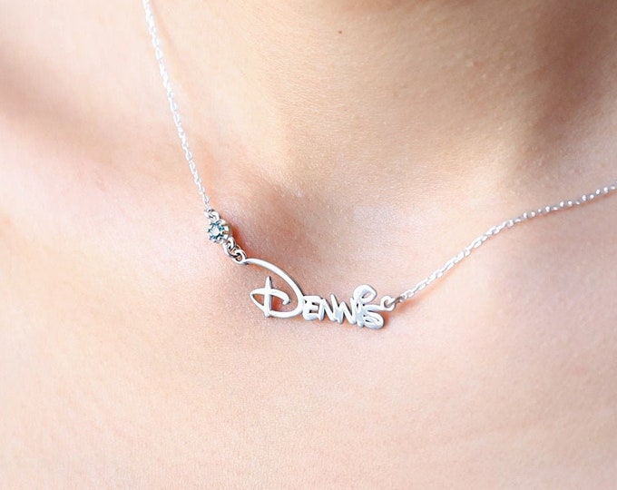 Personalized Baby Name Necklace in Sterling Silver | Custom Stylish Children Name Jewelry