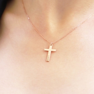 Custom Gold Cross Necklace • Dainty Small Cross Necklace • 14Kt Gold Filled Cross Necklace • Perfect Gifts