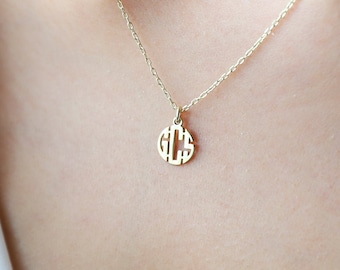 Tiny monogram necklace online
