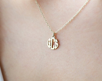 Dainty Monogram Necklace Silver, Gold Tiny Personalized • Handmade Cute Minimalist Jewelry by NecklaceDreamWorld