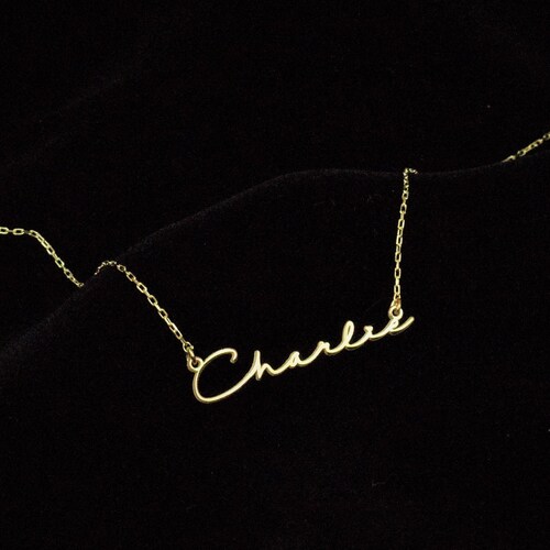 Personalized Name Necklace Silver • Gold Name Necklace • Cursive, Tiny, Dainty Name Necklace • Silver Name Plate Necklace • Gift for Mom