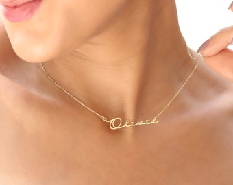 Personalized Name Necklace Silver • 14K Gold Filled Name Necklace • Cursive, Tiny, Dainty Name Necklace