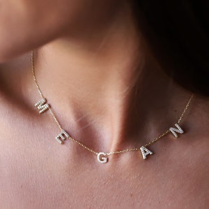 Custom cz name necklace hotsell