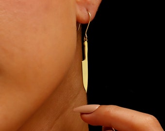 Sterling Silver Knife Dangle Earrings: Handmade Gothic Jewelry