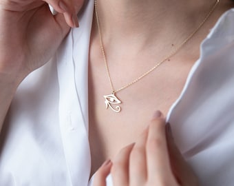 Handmade Sterling Silver Eye of Horus Necklace: Egyptian Jewelry