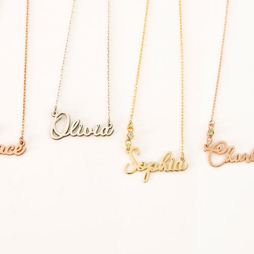 Personalized Name Necklace Sterling Silver Dainty Custom - Etsy