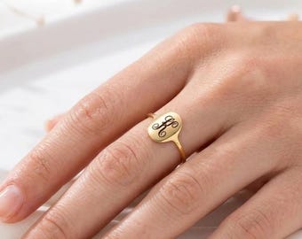 Aangepaste naamring, 925 sterlingzilver, naambordring met schrift, sieraden in laagjes, cursieve naamring, ring in handschriftstijl, cadeau voor vrouwen