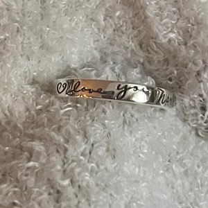 14K Gold Memorial Handwriting Ring • Actual Handwriting Wedding Bands • Custom Stacking Name Rings • Engraved Personalized Handwriting Gifts