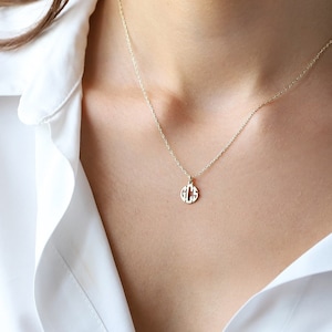 Dainty Monogram Necklace: Personalized Sterling Silver, Gold, Minimalist Jewelry