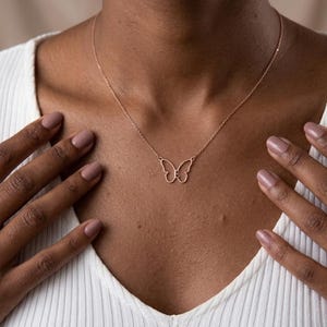 Personalized Butterfly Necklace:  Silver, Rose, or Gold with Birthstone