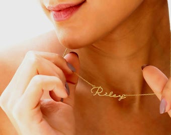 Handmade 8k Gold Name Necklace: Personalized Wedding Jewelry