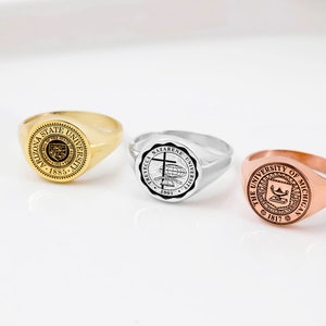 Custom 14K Gold College Class Ring: Personalized University Jewelry - Etsy