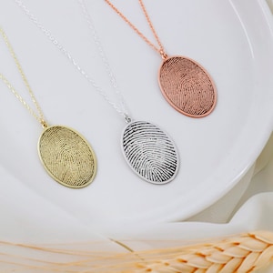 Your Actual Fingerprint Necklace, Handwriting Jewelry in Sterling Silver by NecklaceDreamWorld, Sympathy Gifts